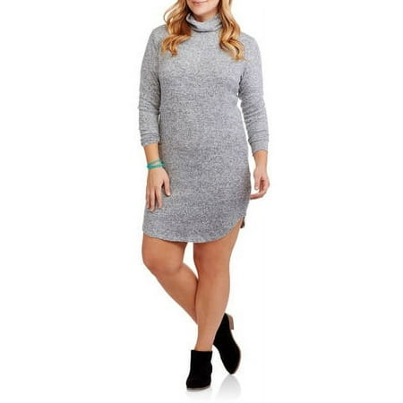 Juniors' Plus Extra Soft Turtle Neck Dress