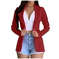 thumbnail image 1 of Heliisoer Vintage Womens Solid Long Sleeve Notched Cardigan Coat Formal Wear Tops, 1 of 5