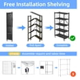 thumbnail image 3 of 5-Tier Metal Storage Shelves with Wheels, Heavy Duty Foldable Garage Shelving Unit for Easy Organization, Ideal for Kitchen, Garage, and Basement, Black, 3 of 6