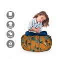 thumbnail image 2 of Jungle Storage Toy Bag Chair, Image of Funny Lemurs in the Wild Forest Playing Among Tree Branches, Stuffed Animal Organizer Washable Bag, Large Size, Dark Orange and Multicolor, by Ambesonne, 2 of 3
