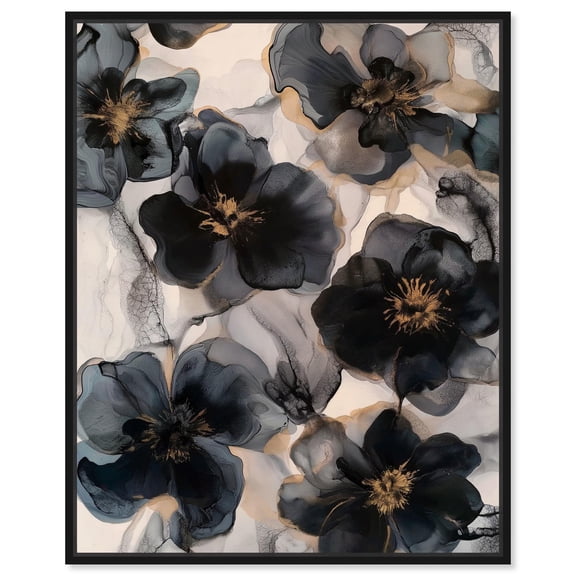 Smoldering Blooms II Canvas Neutral Boho Art by Art Remedy, Black Frame, 16" x 20"