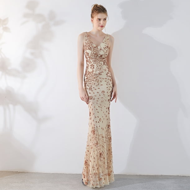 Vestido de noche de verano, vestido largo ajustado, vestido de cola de pez para novia, vestido de moda para banquetes para mujer