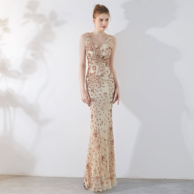 Vestido de noche de verano, vestido largo ajustado, vestido de cola de pez para novia, vestido de moda para banquetes para mujer