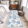 thumbnail image 4 of 2'x6' Rug Runners for Hallways Kitchen, Blue Coastal Non Slip Entryway Beside Floor Carpet Runner, Summer Nautical Beach Starfish Coral Washable Laundry Room Bedroom Throw Rugs Mat for Family Pet, 4 of 8