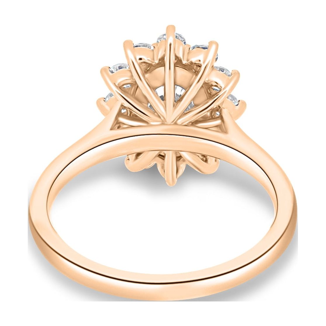 ESTE ORIGIN 2.00Ct Oval Cut Moissanite Engagement Ring – Halo & Cathedral Setting in 18K Rose Gold for Women