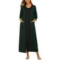 thumbnail image 1 of Housecoat Women's Short Sleeve Zipper Robe Long Nightgown Lougewear with Pockets S-XXL, 1 of 7