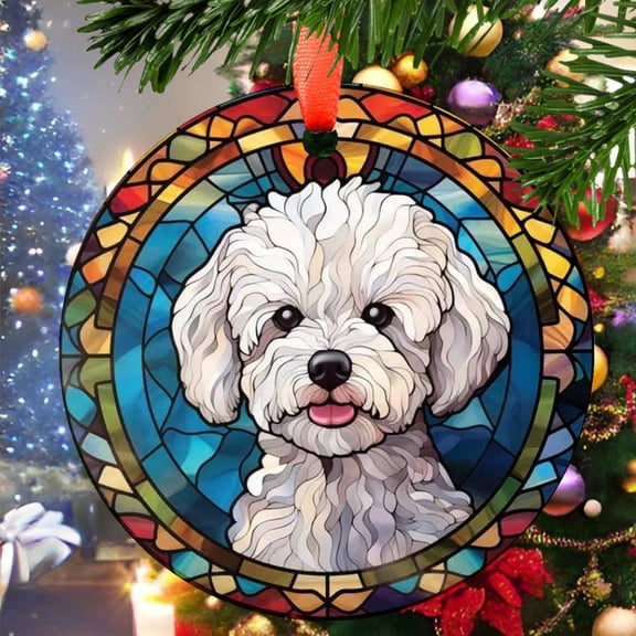 Bichon Frise Christmas Ornament, Ceramic/Acrylic Ornament, Mother’s Day Keepsake, Valentine’s Day Decor, Festival Gift Ornament, Collectible 2025