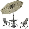 thumbnail image 3 of Patio Market Umbrella 9ft Solar Tilt Outdoor Garden Table Umbrella, 3 of 6