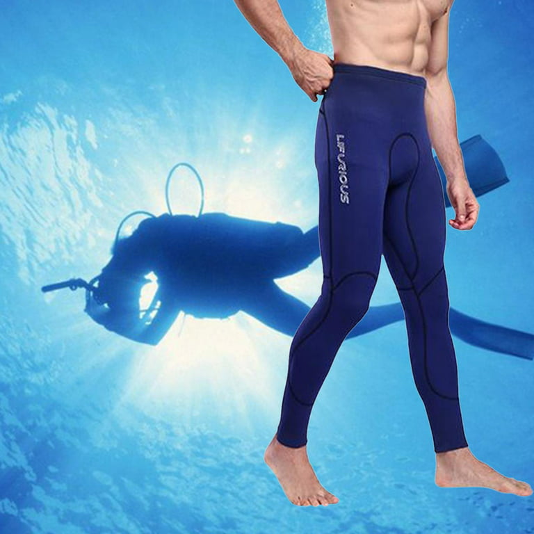 Mens Wetsuit Pants Neoprene Keep Warm 2mm for Surfing - Blue, XXL
