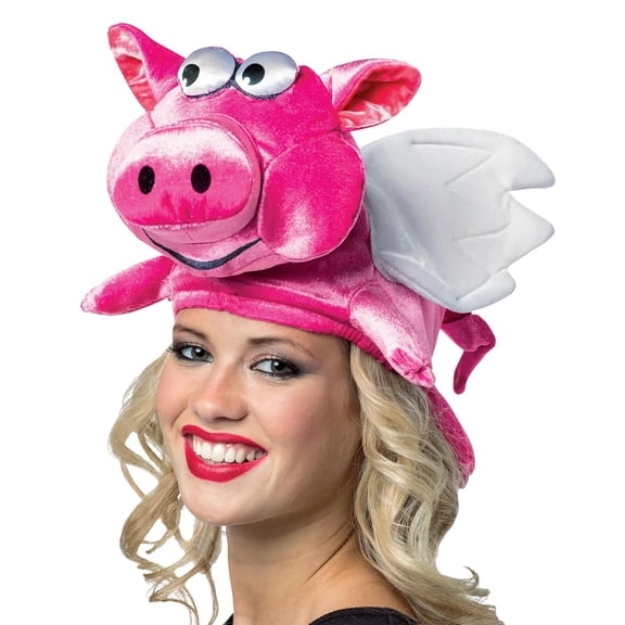 Rasta Imposta Adult Flying Pig Hat Costume - Size One Size Fits Most - Pink