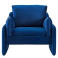 thumbnail image 4 of Armchair Accent Chair, Velvet, Blue Navy, Modern Contemporary Urban Design, Living Lounge Room Hotel Lobby Hospitality, 4 of 9