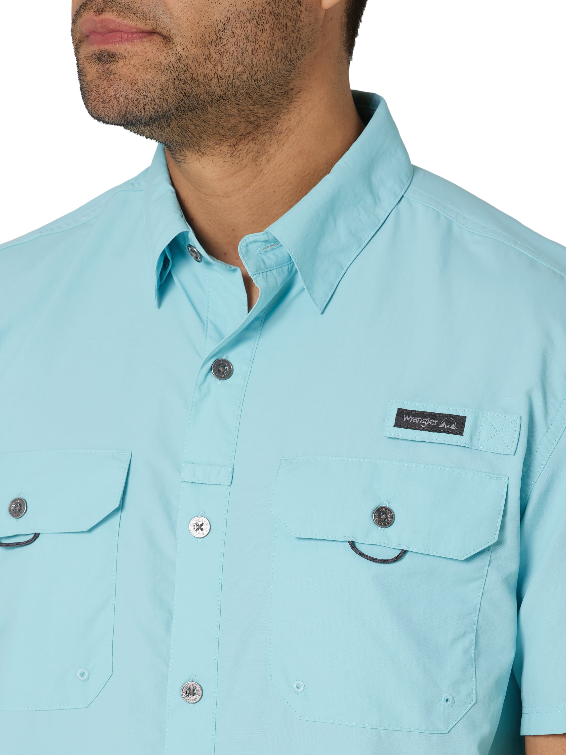 Wrangler® Men's Outdoor Short Sleeve Fishing Shirt with UPF 40 Protection, Sizes S-5XL