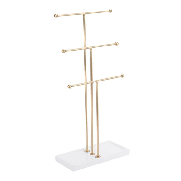 3 Tiered Bars Necklace Bracelet Jewelry Display and Retail Decors Golden