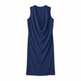 thumbnail image 4 of SONXAHE Side-Pocket Midi Dress for Women Sleeveless Cowl-Neck Weekend Casual Mid-Length Dresses, 4 of 4