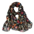 thumbnail image 2 of Clearance! Fdelink Women Spring Fashion Long Print Scarf Casual Colored Sunscreen Scarf Print Scarf (Black), 2 of 2