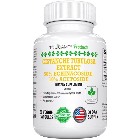 Todicamp Cistanche Tubulosa Men's Health Vitality - Desert Ginseng Supplement - 60 Capsules