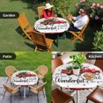 thumbnail image 4 of Christmas Truck Round Tablecloth for 36-44 Inch Tables,Fitted Table Cover with Elastic Edge,Buffalo Plaid Xmas Pine Tree Snowflakes Waterproof Outdoor Table Cloth Protector for Patio Garden Dinner, 4 of 9