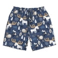 thumbnail image 3 of Uemuo Forest Elk Pattern Men's Swim Trunks Hawaiian Beach Bathing Suit Swimsuits Beach Quick-Dry Shorts with Pockets-3X-Large, 3 of 9