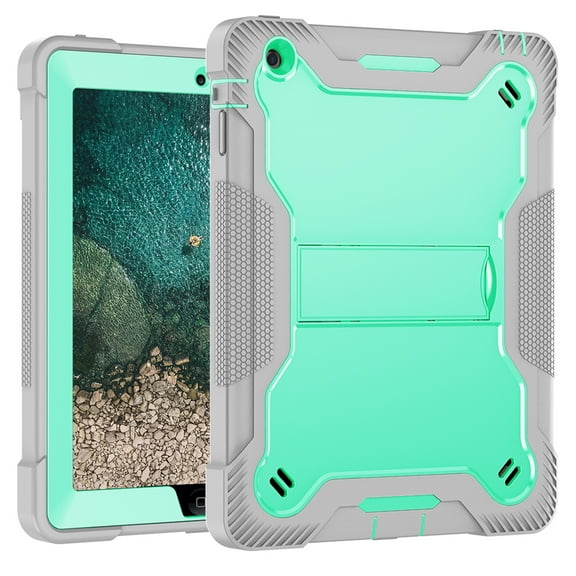 Allytech iPad 4th 3rd 2nd Generation Case 9.7-inch Tablet, Rugged Heavy Duty Shockproof Drop Protection Kickstand Feature Kids Friendly Case Cover for Apple iPad 2 3 4 9.7", Gray/Green