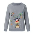 thumbnail image 4 of Christmas Long Sleeve Shirts for Women Colorful Christmas Reindeer Shirt Deer Print Xmas Blouse Sweatshirt Pullover Tops Womens Sweaters Sweatshirt Shirt, 4 of 4