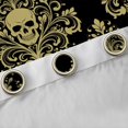 thumbnail image 4 of Homewish Black Gold Skull Kitchen Curtains,Vintage Damask Black Out Curtains Pack of 2 (42x63 Each),Halloween Living Room Curtains, 4 of 6