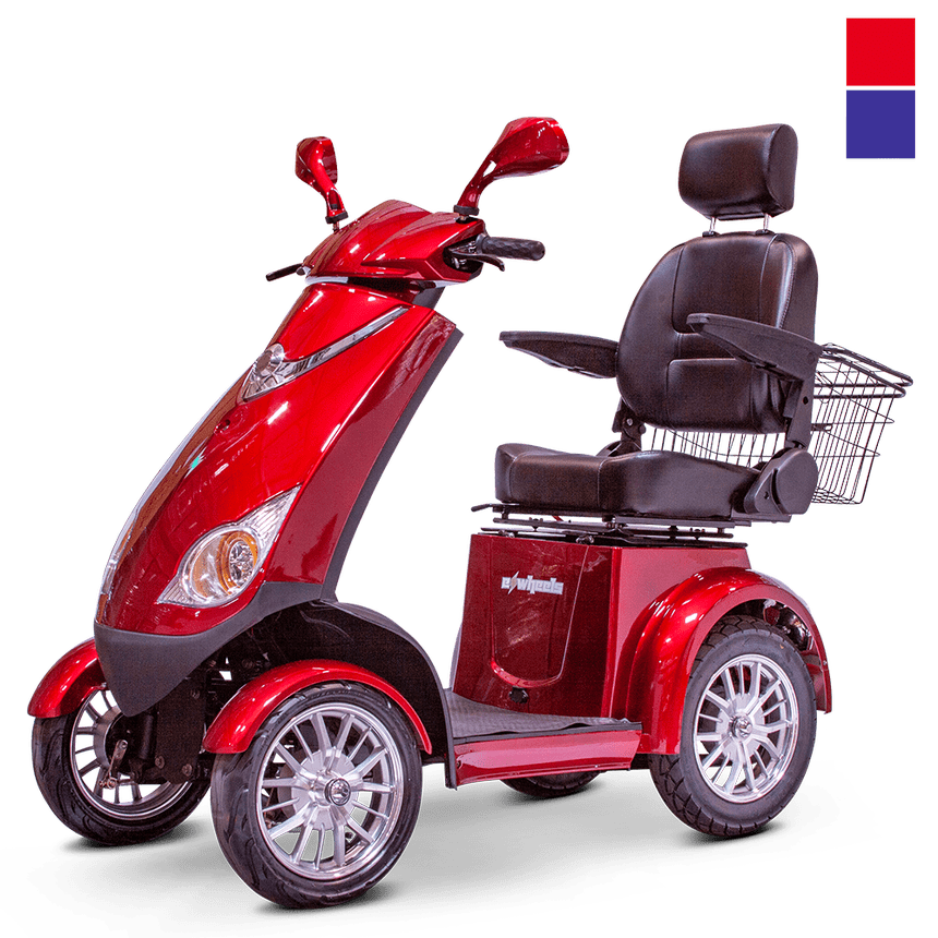 EWheels EW75 43 Miles, 13 mph Luxury Touring Mobility Scooter, RED