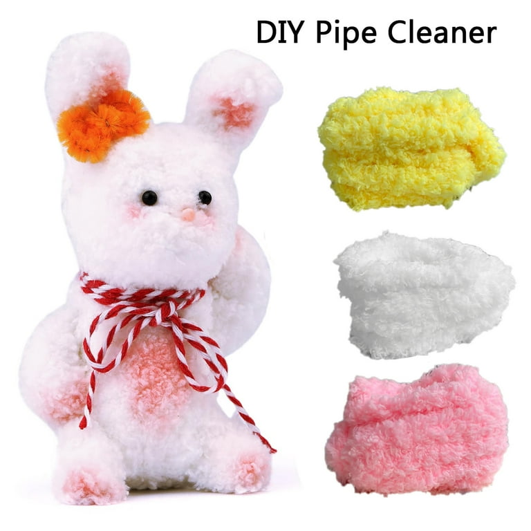  White Pipe Cleaner, Pipe Cleaners Craft, 15mm Super Chunky Chenille  Stems, Pipe Cleaner for Beginners DIY Arts Crafts Decorations Make Animals  : Arts, Crafts & Sewing