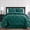 Teal, variant on Luxury Oxford Pinch Pleated Down Alternative Comforter Set With Bed Skirt- Navy- Queen Size