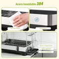 thumbnail image 2 of HAWOO Escurridor de Trastes Acero Inoxidable 304, Escurridor de Platos 2 Niveles con Sistema de Drenaje Automático und Cubiertos, Escurridor Grande Cocnia para Familiar 4-8 Personas, 2 of 9