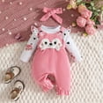 thumbnail image 4 of Likimi Baby Toddler Girls Jumpsuit Print Long Sleeve Onesie Fashion Casual Thermal Fall Winter Homewear Size 0-3 Months Pink, 4 of 7