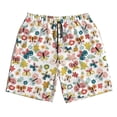 thumbnail image 3 of Uemuo Butterfly Flowers Pattern Men's Swim Trunks Hawaiian Beach Bathing Suit Swimsuits Beach Quick-Dry Shorts with Pockets-Medium, 3 of 9