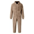 thumbnail image 3 of SUYIDA Men's Hooded Onesie Pajamas Lightweight Fuzzy Fleece Zip Up Jumpsuit Long Sleeve Long Pants One Piece Pjs, 3 of 6