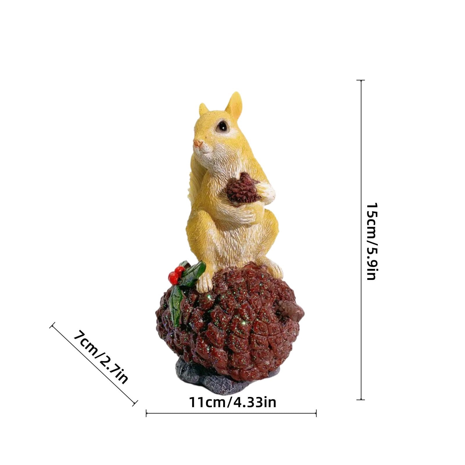 Cheapark Outdoor Squirrel Statue Garden Resin Sculpture Patio Yard Lawn Pathway Realistic Animal Decor Ornament