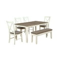thumbnail image 5 of Linon Jane 2 Tone Six Piece Dining Set in Rustic Taupe and Vanilla White Wood, 5 of 18