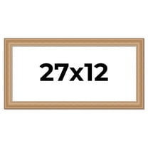 27x12 Frame Charleston Honey Brown Solid Wood Picture Frame Width 1.75 Inches | Interior Depth 0.5