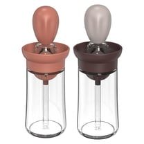 2PCS Heat Resistant Silicone Head Oil Press BBQ Brush for Grilling