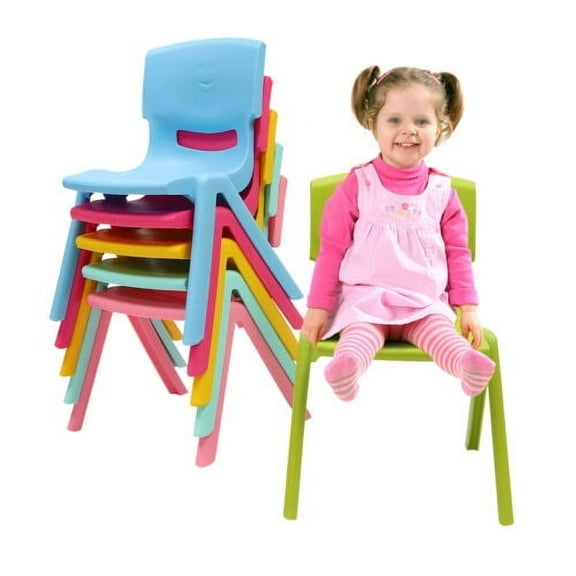 6 Pack Colorful Plastic Stack School Chair 11" inch Seat Kindergarten Kids Chair