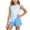Blue, variant on LEKWK Girls Summer Workout Set Kid Breathable Quick Dry Mesh Tracksuit Sleeveless Crewneck Tank Tops and Running Shorts Athletic Casual Gym Playwear