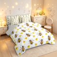 thumbnail image 2 of Erosebridal Kawaii Bug Bee 7 Pieces Full Size Bedding Sets,Lovely Floral Full Size Bed in a Bag,White Brown,Light Gray Reversible, 2 of 7