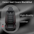 thumbnail image 7 of 2PCS Faux Leather Full Coverage Car Seat Protectors Fit for Chevy 99% Car Models,Waterproof Automotive Seat Cover for Cars(Black/Red), 7 of 7