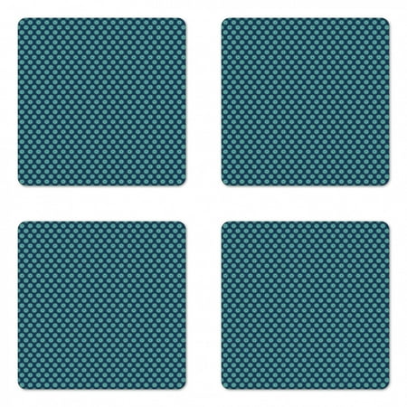 

Floral Coaster Set of 4 Summer Time Design of Swirling Flowers Diagonally Placed Square Hardboard Gloss Coasters Standard Size Violet Blue Sky Blue by Ambesonne