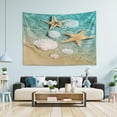 thumbnail image 4 of FREEAMG Starfish Seashell Tapestry Aesthetic Tapestry Wall Hanging for Home Decor 90" x 60" Inches, 4 of 6
