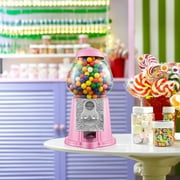 Olde Midway 12 Gumball Machine with Coin Bank - Pink, Antique-Style Bubble Gum Candy Dispenser