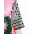 thumbnail image 6 of iixpin Women's Number Name Sequin Dress Shirt Short Sleeve Oversized T-Shirt Sweatshirt Pink One Size, 6 of 6