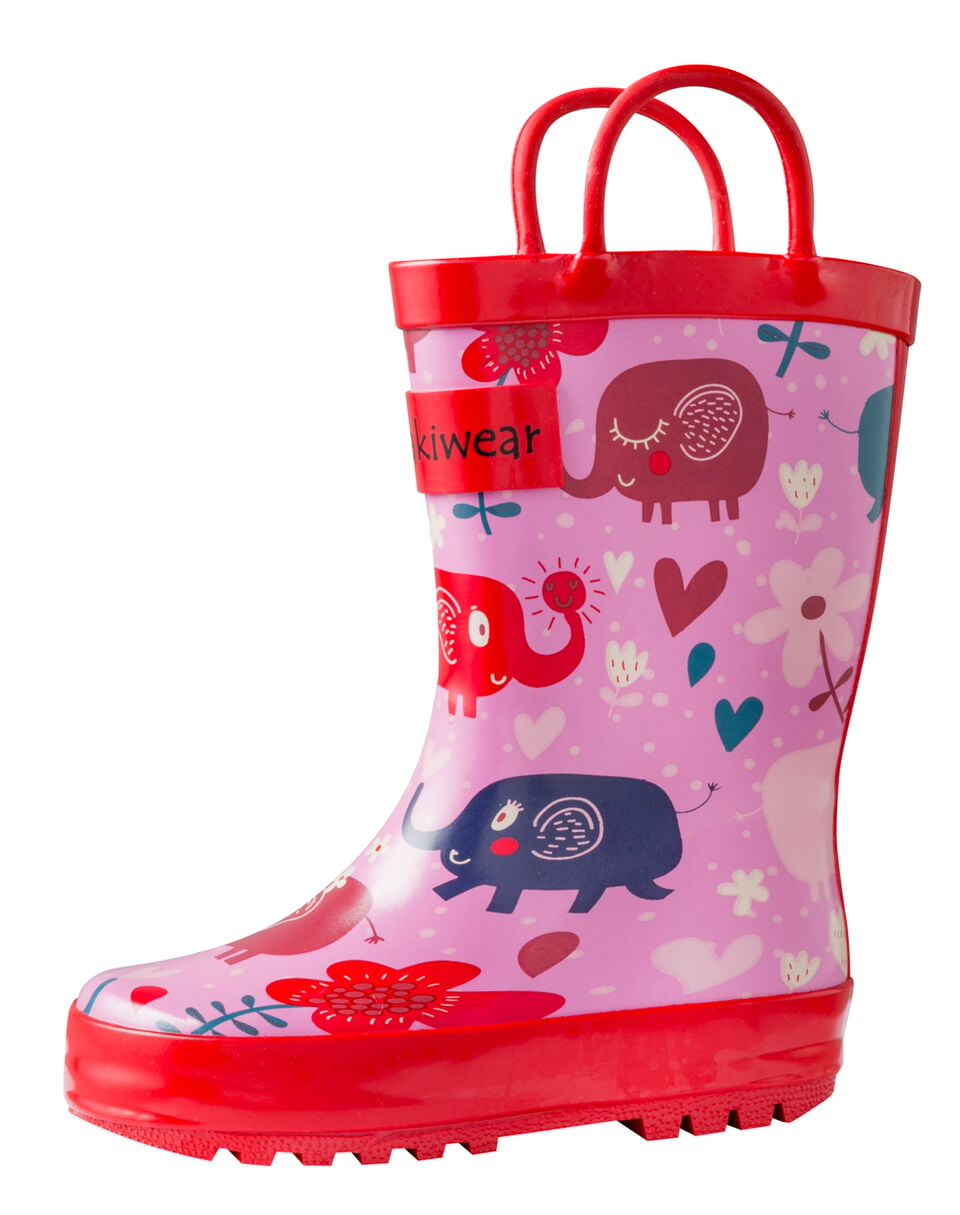 Oakiwear Oakiwear Kids Rain Boots For Boys Girls Toddlers Children Pink Elephants