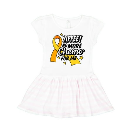 

Inktastic Chilhood Cancer Awareness Yippee no More Chemo for Me Gift Toddler Girl Dress
