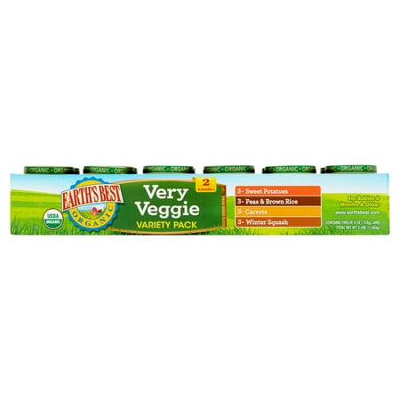 Earth's Best Organic Very Veggie Variety Pack Baby Food, 4 oz, 12 count