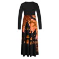 thumbnail image 4 of Long Sleeve Dress,3/4 Sleeve Dress for Women,Womens Fashion Printed Long Sleeve Round-Neck Pullover Patchwork Dress,Dress for Women Casual,Dress with Sleeves, 4 of 5