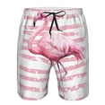 thumbnail image 4 of Kll Flamingo Men'S Casual Summer Beach Shorts Hawaiian Shorts With Pockets-Large, 4 of 9