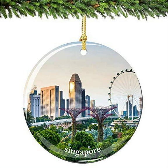 City-Souvenirs Singapore Christmas Ornament Porcelain Double Sided